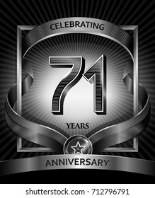 71 years anniversary design template for invitation, advertising, banner, vector design