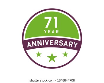 Imagen de 71 años, logo de 71 años del aniversario aislado en fondo blanco