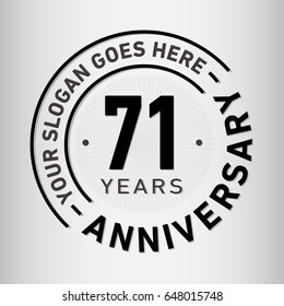 71 years anniversary logo template. Vector and illustration.