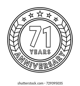 71 years anniversary logo template. 
