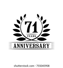 71 years anniversary logo template.
