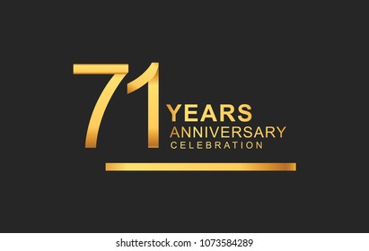 71 Years Anniversary Logotype Under Line Stock Vector (Royalty Free ...