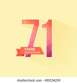 71 Years Anniversary with Low Poly Design