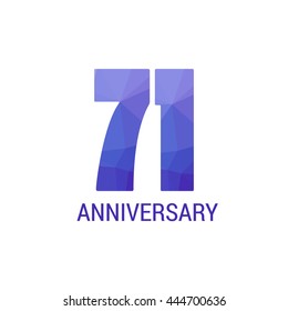 71 Years Anniversary with Low Poly Design
