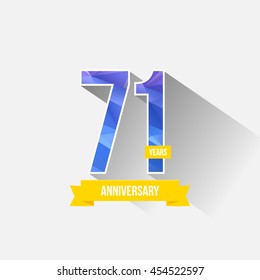 71 Years Anniversary with Low Poly Design