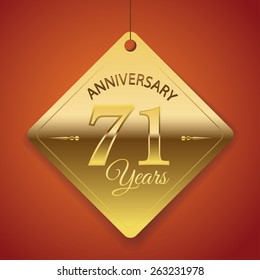 71 Years Anniversary poster / template/ tag design Vector
