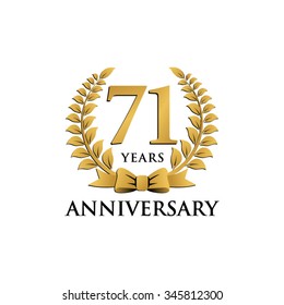 71 years anniversary wreath ribbon logo 