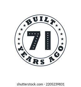 71 years birthday celebration, Built 71 years ago
