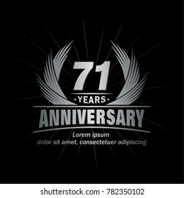 71 years design template. Anniversary vector and illustration template.