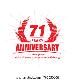 71 years design template. Anniversary vector and illustration template.