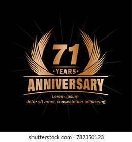 71 years design template. Anniversary vector and illustration template.