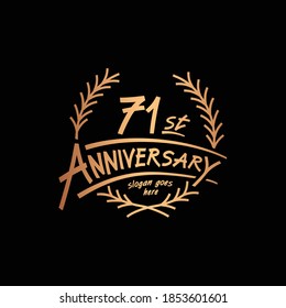 71 years design template. Vector and illustration. 71st years logo.
