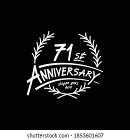 71 years design template. Vector and illustration. 71st years logo.