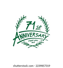 71 years design template. Vector and illustration. 71st years logo.