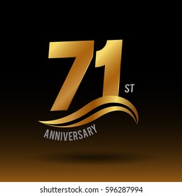 71 years golden anniversary logo celebration