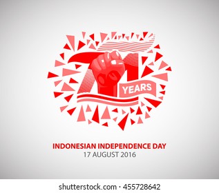 71 Years Indonesian Independence day logo Concept. Vector Background Eps. 10