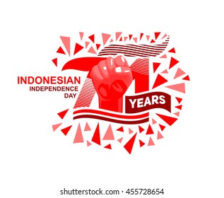 71 Years Indonesian Independence day logo Concept. Vector Background Eps. 10