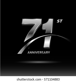 71 years silver anniversary logo celebration