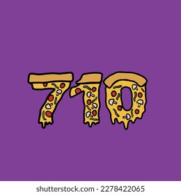 710 from pizza vector fast food alphabet and number