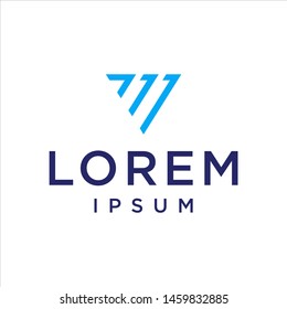 Vector de diseño de logotipo numérico o triángulo 711