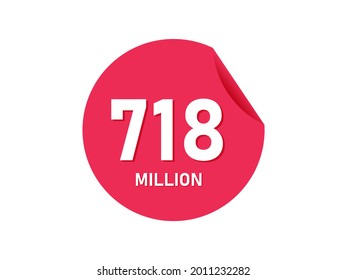 718 million texts on the white background