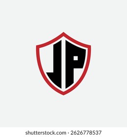 718 shield logo shape letter alphabet educational learning J P