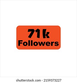 71k seguidores Vector naranja, icono, sello, ilustración de logotipo