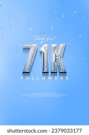 71k thank you followers with bright blue numbers and with a cool theme.