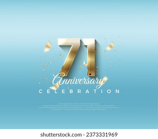 71st anniversary number. With elegant and luxurious 3d numbers. Premium vector background for greeting and celebration.