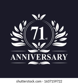 71st years Anniversary logo, luxurious 71st Anniversary design celebration.