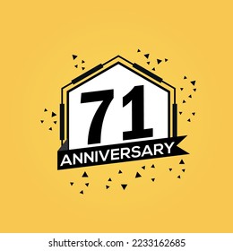 71st years anniversary logo, vector design birthday celebration with geometric isolated design.