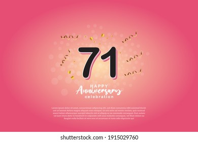 71th anniversary background with 3D number illustration
