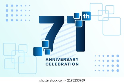 71th Anniversary celebration logotype. Anniversary celebration template design, Vector illustrations.