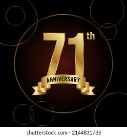 71th Anniversary logotype. Anniversary celebration template design for booklet, leaflet, magazine, brochure poster, banner, web, invitation or greeting card. Vector illustrations.