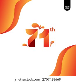 Diseño del logotipo del 71 aniversario, logotipo de Twist Ribbons
