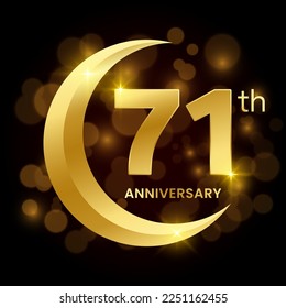 71th Anniversary Template Design Concept forAnniversary Celebration Event. Logo Vector Template Illustration