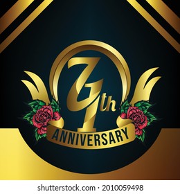 71th. Illustration of Celebration Design. Vector Celebration of the 71th Anniversary of the Celebration.