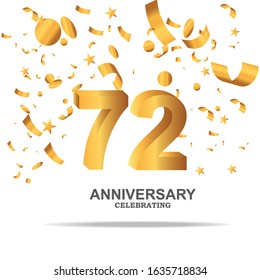 72 anniversary celebration vector concept template design illustration