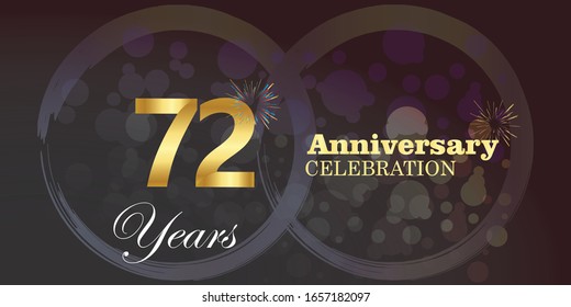 72 anniversary logo vector template. Design for banner, greeting cards or print