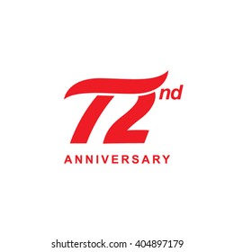 72 anniversary wave logo red