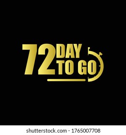 72 day to go Gradient label,sign,button. Vector stock illustration