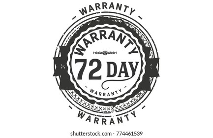 72 day warranty icon vintage rubber stamp guarantee