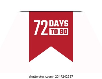 72 días para la ilustración vectorial de diseño de banner rojo