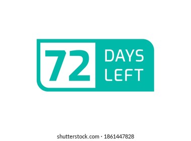 Banner de fondo blanco de 72 días a la izquierda, 72 días a la izquierda