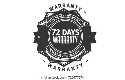 72 days warranty icon vintage rubber stamp guarantee