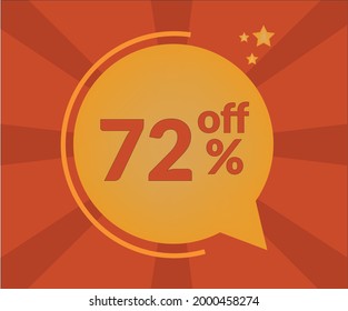 72% discount floating balloon art. Vectorized discount banner