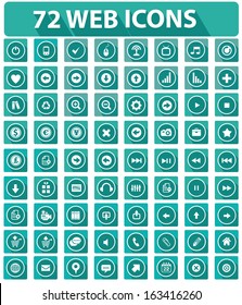 72 Flat Website Icons,Colorful version,vector
