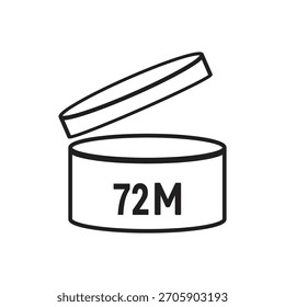 72 M SIGNO Ilustración vectorial, símbolo de embalaje Periodo de caducidad en meses, caducidad