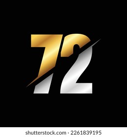 72 Number Luxury Logo Design Template Inspiration, Vector Illustration.