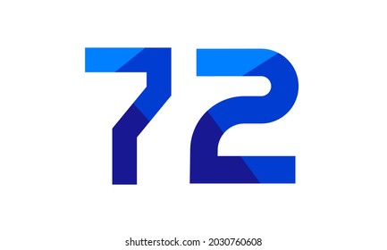 72 Number Modern Flat Blue Logo Stock Vector (Royalty Free) 2030760608 ...